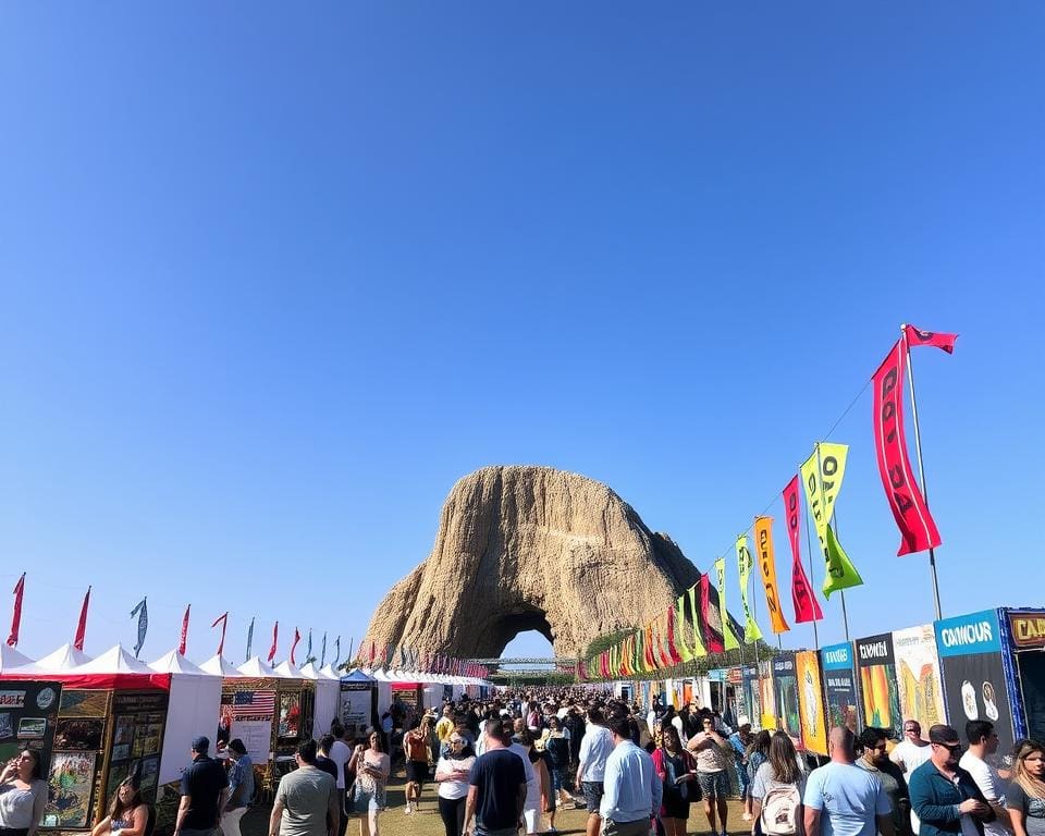 Bezoek een kunstfestival op een iconische locatie