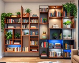 Creatieve opbergrekken voor boeken en decoraties