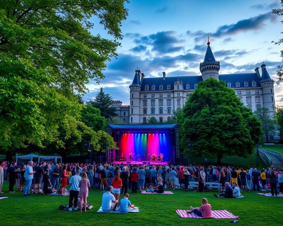 Ga naar een openlucht concert in een kasteelpark