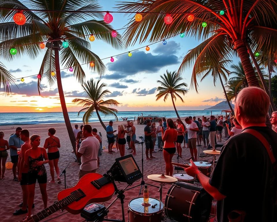 Livemuziek op het strand