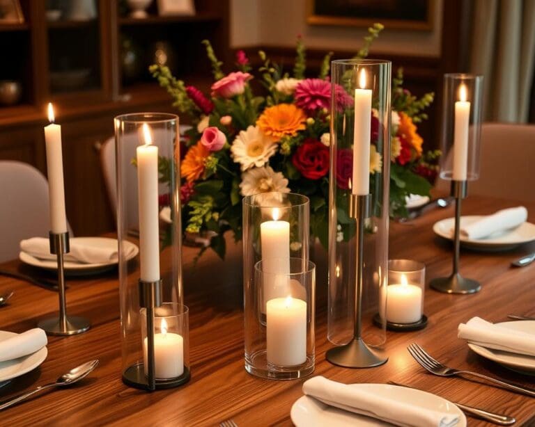 Moderne kandelaars voor een sfeervol diner