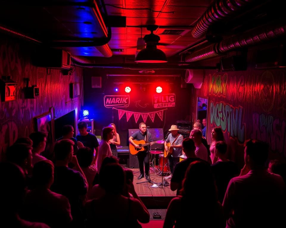 bezoek een muziekavond met live optredens in een verborgen club