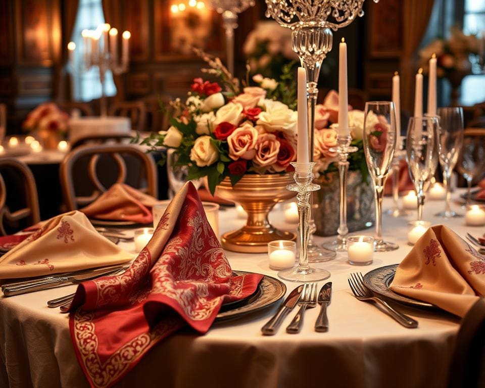 luxury napkins for a festive table