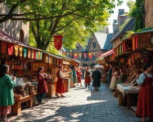 Bezoek een middeleeuwse markt met muziek en ambachten