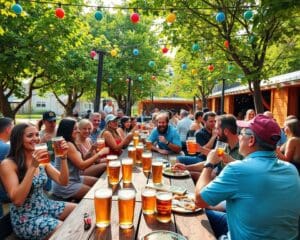 Geniet van een biertuin in de zomer met vrienden