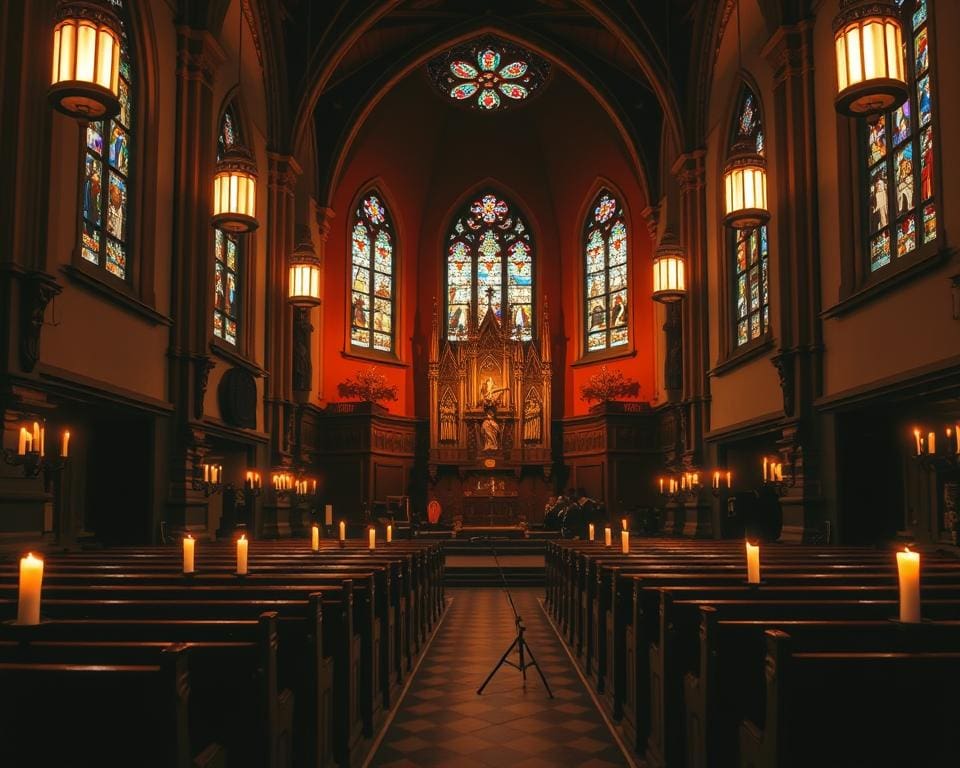 Ga naar een middernachtconcert in een kerk