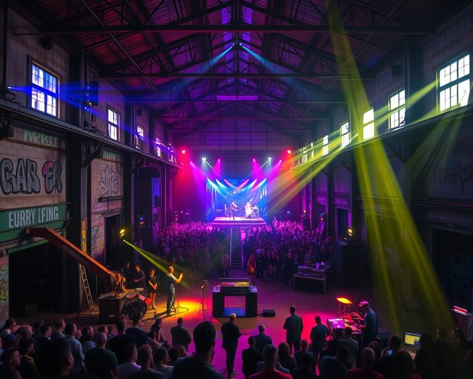 avontuurlijke muziekbelevenis in fabrieksgebouw