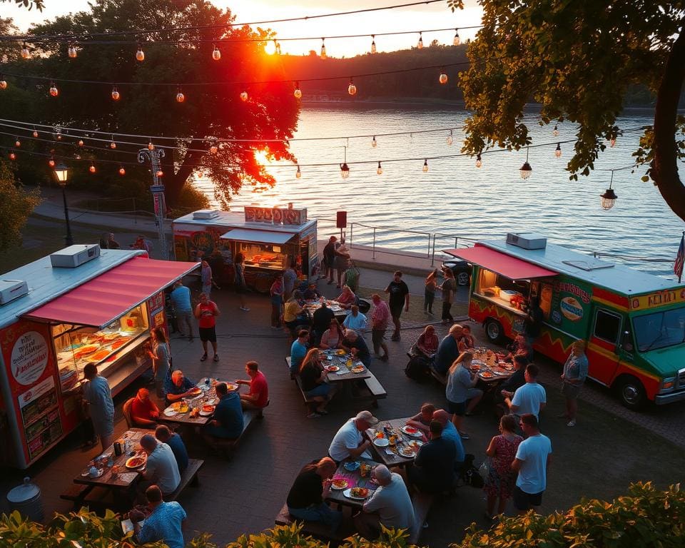 Geniet van een foodtruck festival aan het water