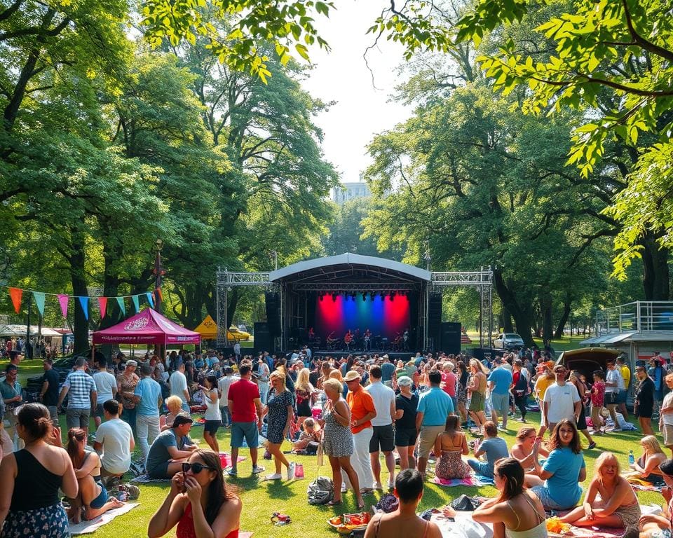 Unieke sfeer van een parkfestival