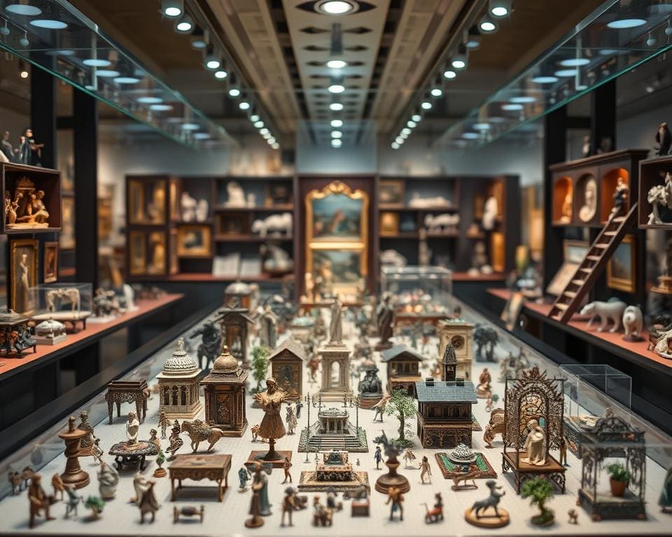 miniatuur museum met gedetailleerde kunstwerken