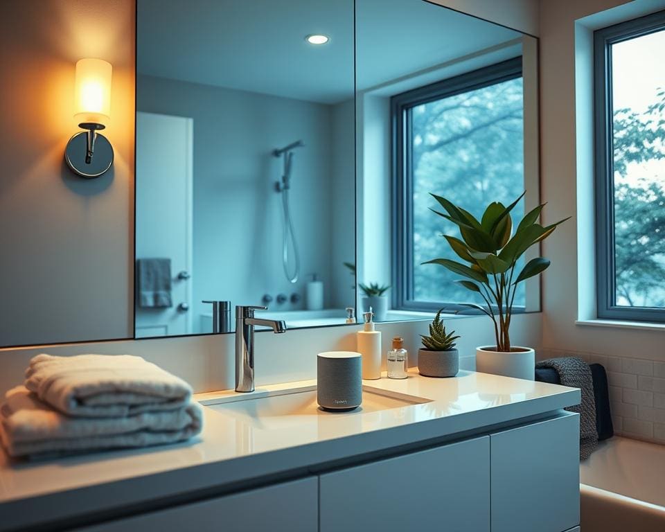 Hoe gebruik je een smart speaker in de badkamer?