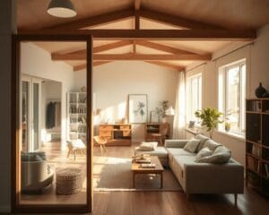 Open woonruimtes gezellig afbakenen met glas of hout