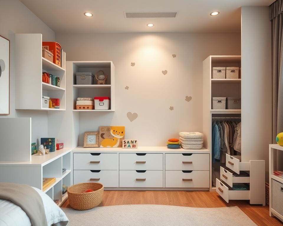 Wat zijn slimme opbergoplossingen voor de kinderkamer?