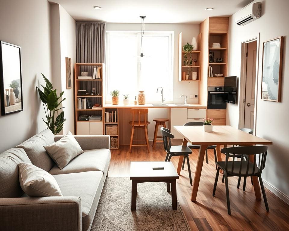 klein appartement meubels